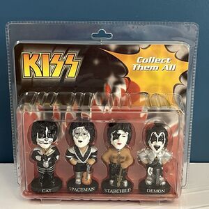KISS Bobble Dobbles Mini Bobbleheads - Cat, Spaceman, Starchild & Demon - NEW